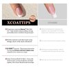 BTArtboxnails XCOATTIPS Press on Nails - French Tip Press on Nails, Fall Nails Short Square Nail Tips, Skin Tones Soft Gel Nails False Nail, Soak Off Acrylic Fake Nails Extensions