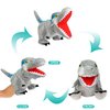 Cuteoy Plush Velociraptor Hand Puppet Stuffed Animal Toy Open Movable Mouth Creative Role Play Storytelling Dinosaur Plushies Gifts for Kids Toddlers Birthday Christmas