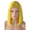 Smartinnov Lace Bob Wigs Yellow Virgin Human Hair 13x4 Lace Frontal 180% Density Wig Pre Plucked 12inch Middle Part Straight Lace front Bob Bleach Knot with Baby Hair Yellow Bob Wig