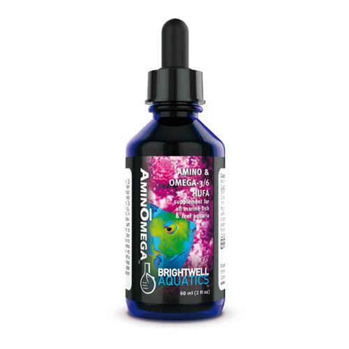 Brightwell Aquatics AminOmega - Amino & Omega - 3/6 HUFA Supplement for All Marine Fish & Reef Aquariums 60-ml