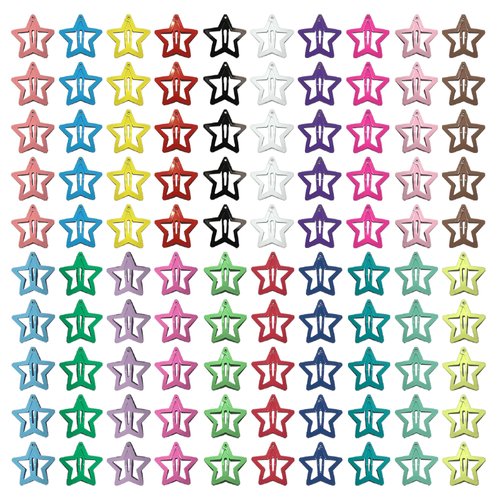 Hair Clips for Girls, CYBAUG 100-Pack Star Metal Hair Clips for Toddlers,Kids,Women, Cute Snap Hair Barrettes for Fine/Thick Hair Candy Color Hair Accessories