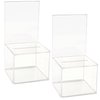 Acrylic Charity Donation Ballot box Fundraising Coin collection Tip box 5" x 5" x 4" office Suggestion Box Piggy Bank ticket bucket with 4" x 6" Sign Poster Display area(2 Pack)