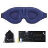 MZOO Sleep Eye Mask for Men Women, Zero Eye Pressure 3D Sleeping Mask, 100% Light Blocking Patented Design Night Blindfold, Soft Eye Shade Cover for Travel, Blue