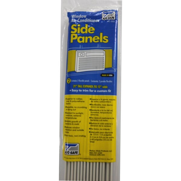 A/C Safe Vinyl Side Panel Replacement Kit for Air Conditioner Installation in Window Frames up to 21" Tall and 12" Wide