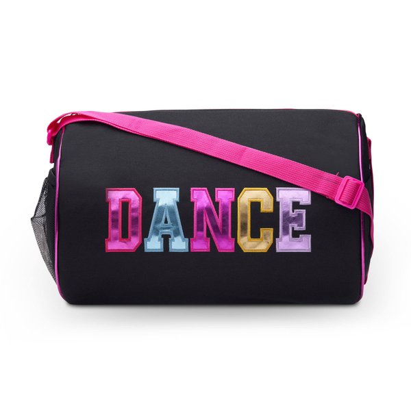 Dance Duffle Bag for Girls, Water-resistant Kids Travel Bag with Adjustable Carry On and Handy Pouch, Dance Accessories For Girls -Black One Size