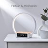 WILIT Bedside Table Lamp, Touch Lamp with Alarm Clock with Wireless Charging Wake-up Light, LED Desk Lamp 3-Grade Dimmable Nightstand Light for Bedroom, Living Room, Office