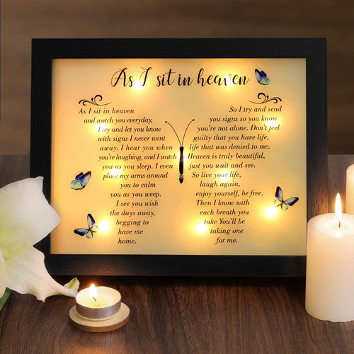 Memorial Gifts LED Shadow Box - Sympathy Gift in Memory of Loved One Gifts, Rememberance Gift for...