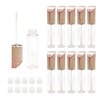 AJLTPA 10 Pack Nude Dream Lip Gloss Wand Tubes, 5ml Empty Lip Gloss Containers, Lipgloss Lip Balm Bottles with Rubber Stoppers for Lip Gloss Balm Cosmetic Business (Nude Dream)