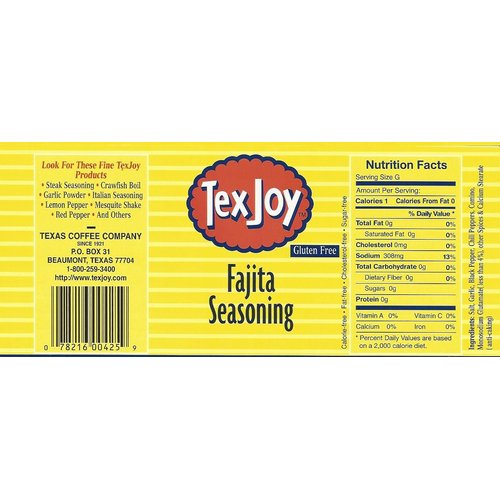 TexJoy Fajita Seasoning, 14 Ounces