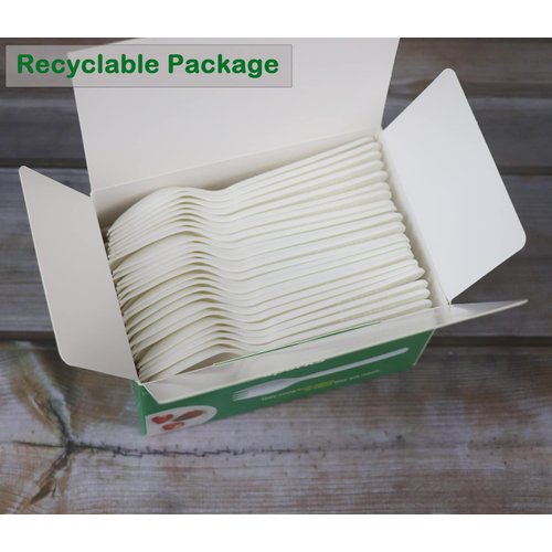 GreenWorks Compostable CPLA Sporks,100 Count 5.5" Disposable Cutlery Spork (Spoon Fork)