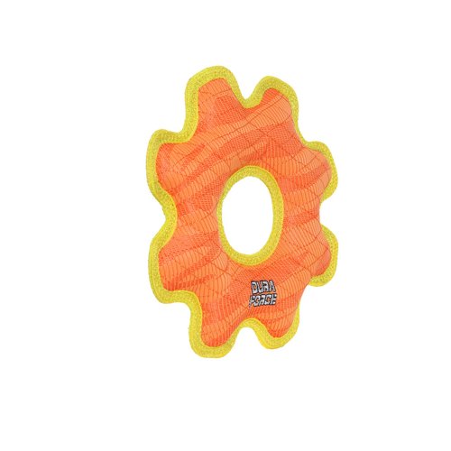 DURA FORCE -Durable Woven Fiber-Medium Gear Ring Blue - Squeakers - Multiple Layers. Made Durable, Strong & Tough. Interactive Play Dog Toy(Tug, Toss & Fetch).Machine Washable & Floats (Medium Orange)