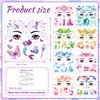 HOWAF 9 Sheets Mermaid Face Tattoos, Under The Sea Mermaid Temporary Tattoos for Girls Birthday Party Decorations, Mermaid Ocean Animal Face Painting Tattoos Stickers for Summer Party Supplies