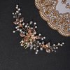 YERTTER Bridal Floral Crystal Leaf Bridal Hair Comb Clip Pearl Wedding Hair Accessories for Bride Bridesmaid Flower Girls (Gold)