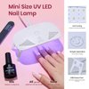 Beetles Nude Pink Gel Nail Polish Kit with UV LED Light Nail Lamp 6 Pcs Starter Kit Base Gel Top Coat Soak Off Nude Pink Gel Polish Set with Nail File for DIY Manicure Neutral Nails Gift for Women