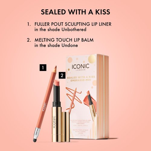 ICONIC LONDON Sealed with a Kiss Gift Set | Includes Melting Touch Lip Balm (Undone) and Fuller Pout Sculpting