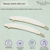 French Amie Narrow Oblong Small 2.5" Cellulose Handmade Set of 2 Side Slide-in Barrette Clip Strong Hold No Slip Grip Women Hair Accessories, Made in France (Natural White)
