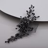 Chargances Bridal Black Crystal Hair Comb Gothic Black Wedding Hair Vine Side Comb Rhinestone Hair Accessory Wedding Headpiece Prom Party Festival for Women and Girls (Style 3)