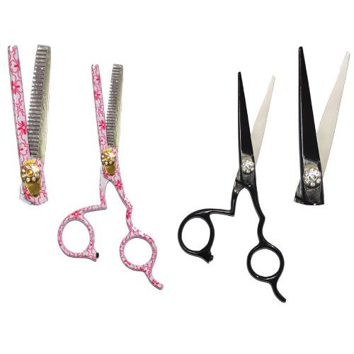 5.5" Professional Barber Razor Edge Titanium Coated Hair Cutting and Texturizing Shears Scissors Set+case