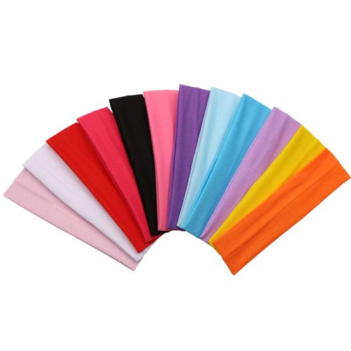 Zapire 12 Packs Soft Stretchy Elastic Headbands - Beauty Head Wraps and Hair Accessories for Women and Girls