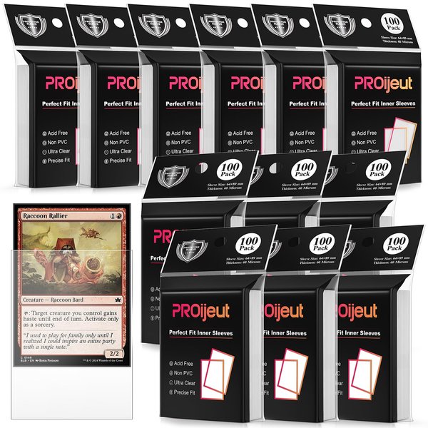 1200 Pack Card Sleeves Clear, Perfect Fit Inner Sleeves Ideal for Double-sleeving, Trading Card Sleeve Compatible with MTG, PKM, TCG and Gaming Cards (60 Microns)