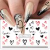 Romantic Heart Nail Stickers Valentines Day Water Transfer Nail Art Stickers for Nail Designs Valentine Nail Decals for Nail Art Supplies Cartoon Love Heart Sticker Nails for Women Nail Decorations