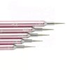 KATEOII 5PCS 2WAY Dotting Tool Nail Art Brushes, Dotting Brush For Gel Nails, Nail Painting Brush Nail Drawing Brush, Manicure Brush Acrylic Nail Brush (METAL Pink 5PK)