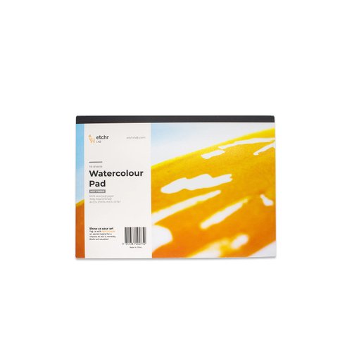 ETCHR Wood Pulp Watercolor Block – A4 Watercolor Block Hot Press - Watercolor Journal Block - Watercolor Paper 16 Pages - Hot Press Watercolor Pad - Student Grade Paper Pad - Watercolor Paper Block