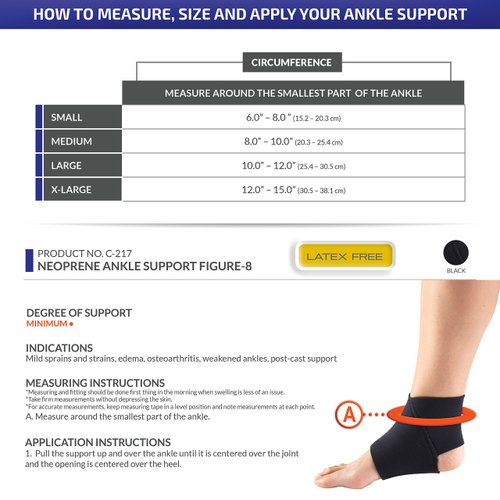 Champion Ankle Support, Figure 8, Neoprene, Small