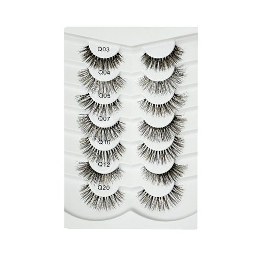 Kooyou Classic Natural False Eyelashes,7 Pairs Fake Eyelashes,Volume、Cat 、Extra Long、Thick Sunflower、Wispy Fox Fake Eye Lashes,Natural Brown&black Mix Matter PBT,Reusable Adhesive Eyelashes,#Mixed