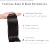 FoxFace Tape in Hair Extensions Human Hair, Natural Black 14inch 50g 20pcs, Seamless Remy Straight Hair, Invisible Tape in Hair Extensions