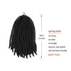 3 Pack Spring Twist Crochet Hair 8 Inch Braiding Hair Low Temperature Fiber Synthetic Hair Extensions (1B#)