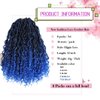 New Goddess Locs Crochet Hair 8 Packs 12inch Blue River Faux Locs Crochet Hair Boho Faux Locs Wavy Crochet Curly Hair with Curly Ends Synthetic Hair Extensions (12" 8Packs T1B/Blue#)