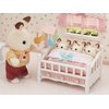 Calico Critters Crib with Mobile - Interactive Dollhouse Furniture Set with Working Features