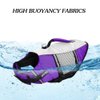 Dog Life Jacket Swimming Vest Lightweight High Reflective Pet Lifesaver with Lift Handle, Leash Ring Purple,XS
