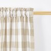 NATUS WEAVER Buffalo Check Curtains 45 inches Long Cotton Basement Beige and White Gingham Plaid Kitchen Window Panels Living Room Checker Drapes Bedroom Rod Pocket Window Treatment 2 Panels