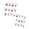 Christmas Press on Nails Short Almond OFDNE French Tip Fake Nails Winter False Nails with Designs Green & White Bow Christmas Tree Glossy Glue on Nails Xmas Acrylic Nails for Women Girls 24 Pcs