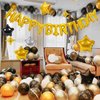 CANREVEL Happy Birthday Banner 13pcs 16 Inch Mylar Foil Letters with 12pcs Star Balloons Birthday Party Decorations for Kids and Adults - 3D Gold
