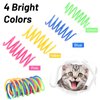KIMOBER 32PCS Cat Spiral Spring,Colorful Plastic Cat Creative Toy Interactive Cat Toy Spiral Springs for Indoor Cats Kittens to Swat, Bite, Hunt Kitten Toys