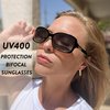 JM Classic Bifocal Reading Glasses Square Stylish Gradient Sunglasses Readers for Women +2.25 Black
