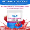 Ruduwu NAC Gummies for Kids & Adults, Sugar-Free NAC Supplement, N-Acetyl Cysteine Lung & Liver Health, Antioxidants & Immune System, 60 Count