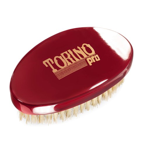 Torino Pro Medium Wave Brush #1500 - Curve Medium Hair brush for 360 Waves- 100% boar bristle Curved Hair brush for men- Great brush for fresh cuts and thinning hair.