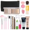 All in One Makeup Kit for Women,Makeup Gift Set Includes Eyeshadow Palette,Blush,Loose Powder,BB Cream,Primer,Eyebrow Pen and Tencils,Mascara,Eyeliner,Lipstick,Lip Oil,Makeup Sponge Brush and Bag,14P