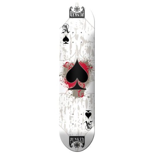 ACE of Spades Graphic Skateboard Decks, White Ace of Spades, 7.75"