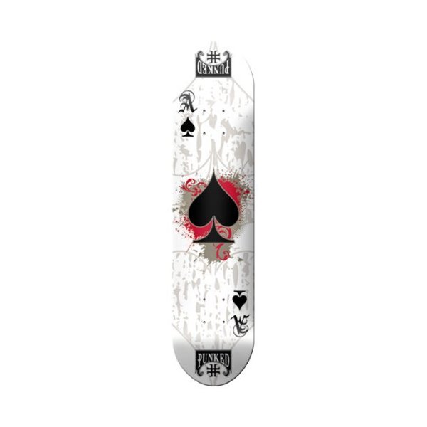 ACE of Spades Graphic Skateboard Decks, White Ace of Spades, 7.75"