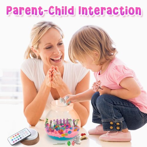 Kenllas Remote Arts and Crafts for Kids, DIY Thickened Glass Unicorn Toys for Girls LED Night Light Up Terrarium Kit Christmas Gifts Toys for Ages 4 5 6 7 8 9 10 11 12 13 Year Old Girls Birthday Gifts