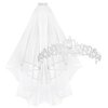 YARIEW Silver Crown + Bride Veil Set, Rhinestone Wedding Bridal Tiara, Bridal Shower Decorations, Bride Headband Veil Bachelorette Party Decorations Prom Bridal Shower Birhday Gift for Women and Girls