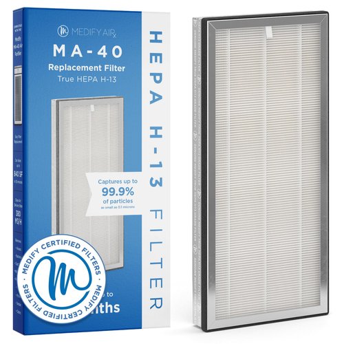 Medify MA-40 Genuine Replacement Filter for Allergens, Smoke, Wildfires, Dust, Odors, Pollen, Pet Dander | 3 in 1 with Pre-filter, True HEPA H13 and Activated Carbon for 99.9% Removal | 1-Pack
