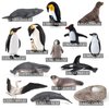 WONWONTOYS 14PCS Antarctica Penguin Figurines Toy Playset Arctic Penguin Lifecycle Realistic Sperm Whale Toys Cake Decoration Christmas Birthday Party Supplies Decor