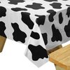 Cow Print Tablecloth (Pack of 6) 54 x 72 Inch Tablecloths for Farm Animal Themed Parties, Birthday Party Supplies and Picnic Table Covers, (Black and White)