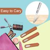 3 Pieces Stainless Steel Nail Files with Leather Case, Double Sided Metal Nail Files with Anti-slip Handle, Metal Nail File Buffer Manicure Pedicure Tools for Fingernail Toenail, Fine and Coarse